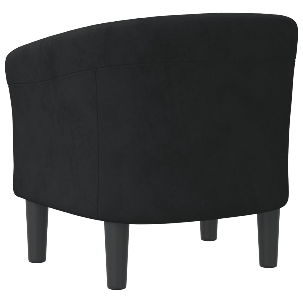 vidaXL Fauteuil club noir en velours