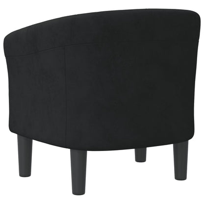 vidaXL Fauteuil club noir en velours