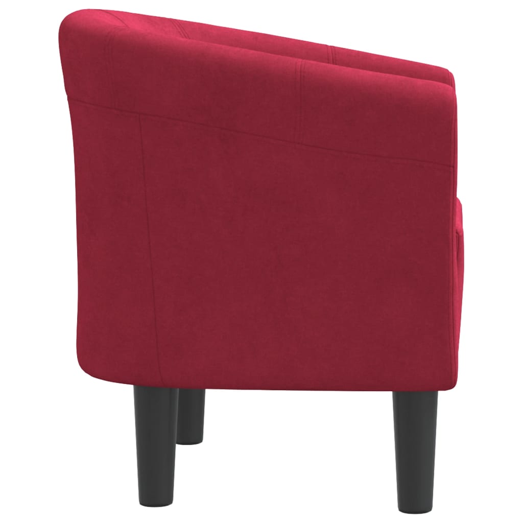 vidaXL Clubsessel Weinrot Samt