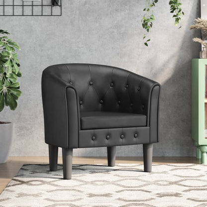 vidaXL Clubsessel Schwarz Kunstleder