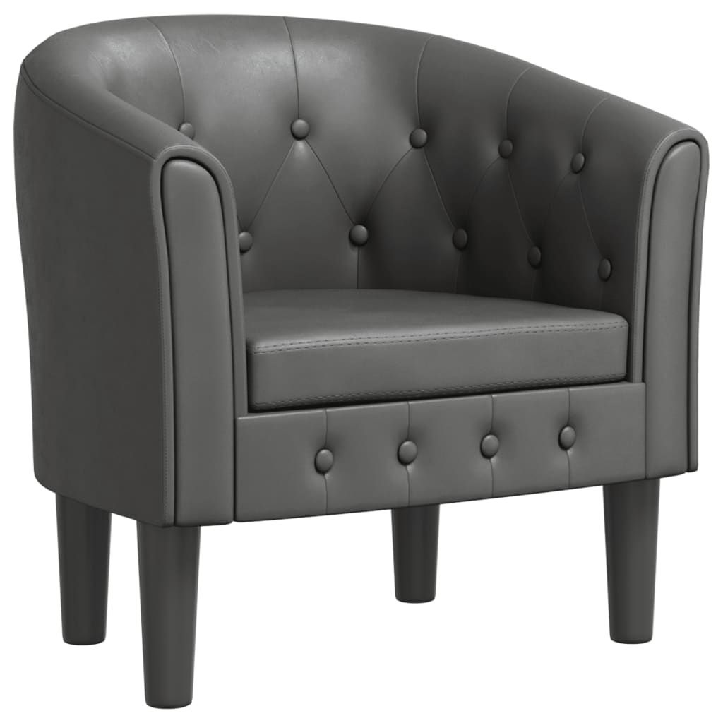 vidaXL Clubsessel Grau Kunstleder