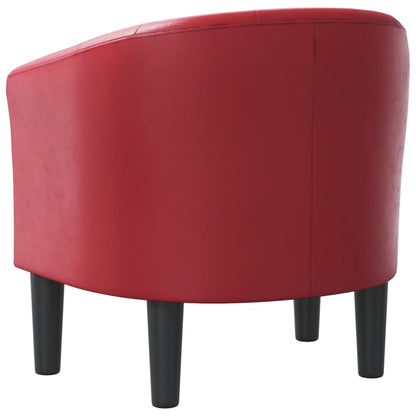 vidaXL Clubsessel Weinrot Kunstleder