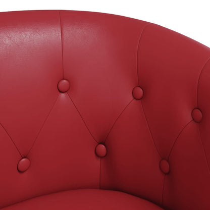 vidaXL Clubsessel Weinrot Kunstleder