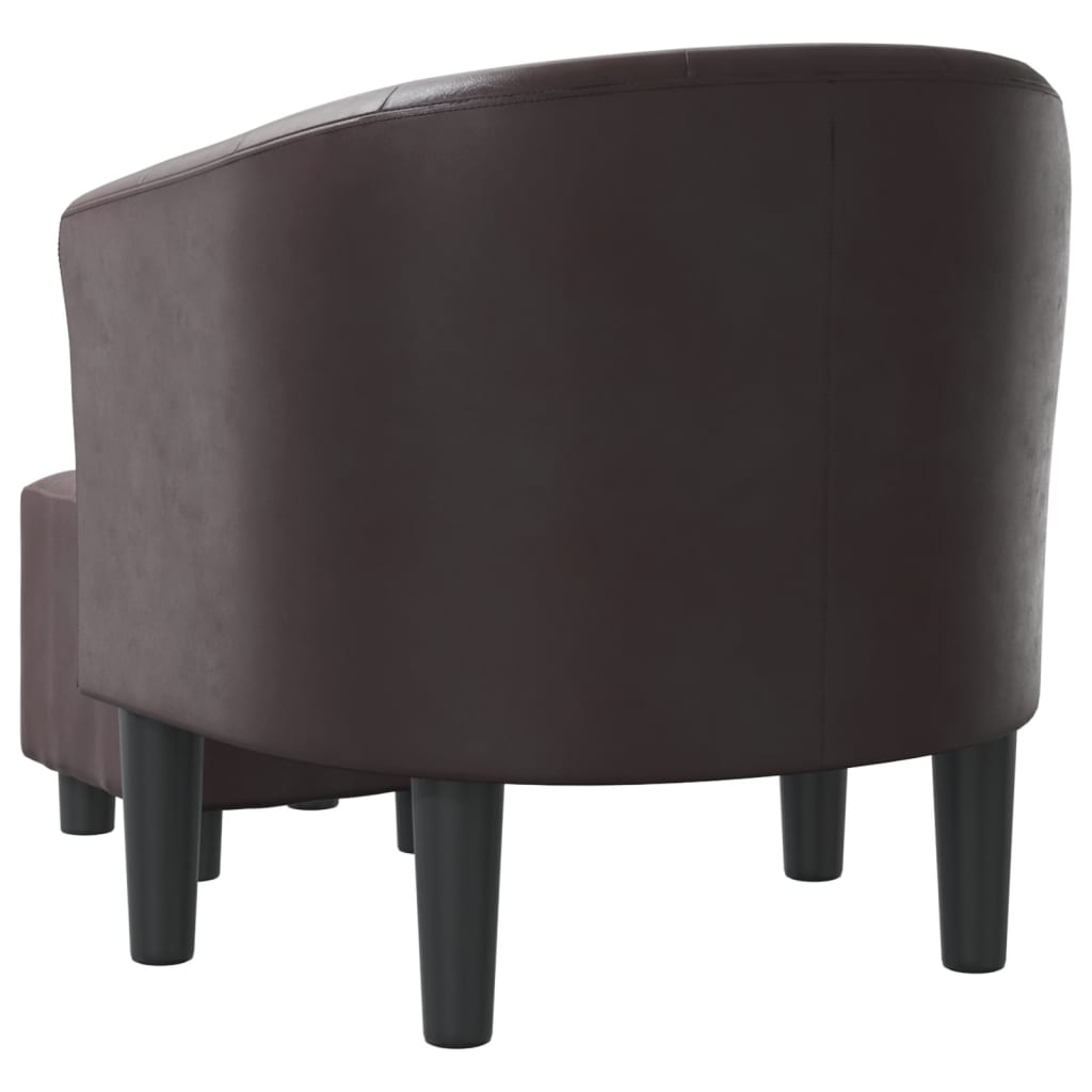 vidaXL Clubsessel mit Fußhocker Braun Kunstleder