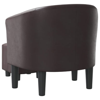vidaXL Clubsessel mit Fußhocker Braun Kunstleder