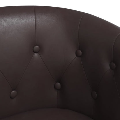 vidaXL Clubsessel mit Fußhocker Braun Kunstleder