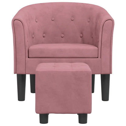 vidaXL Clubsessel mit Fußhocker Rosa Samt