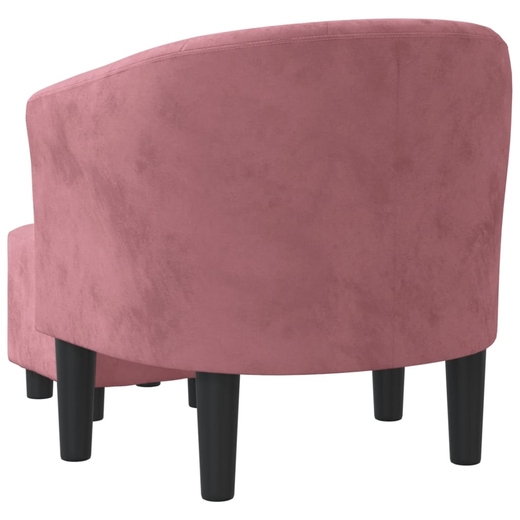 vidaXL Clubsessel mit Fußhocker Rosa Samt