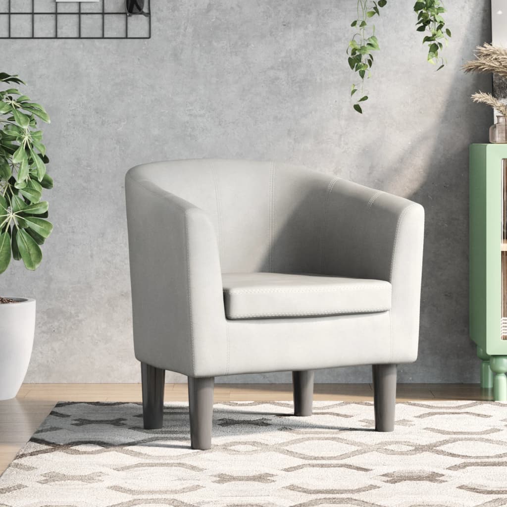 vidaXL Clubsessel Weiß Kunstleder