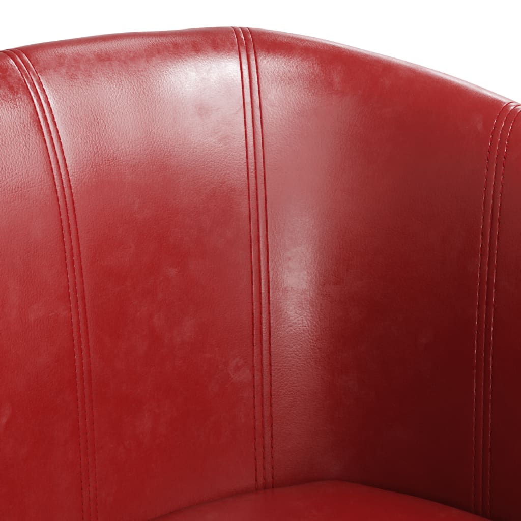 vidaXL Clubsessel Weinrot Kunstleder