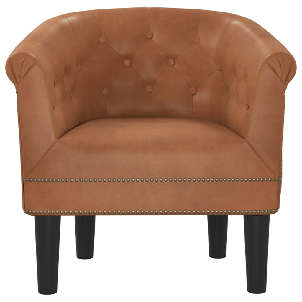 vidaXL Clubsessel Braun Kunstleder