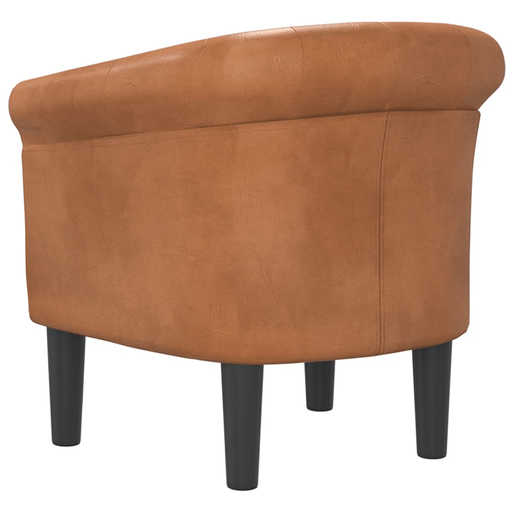 vidaXL Clubsessel Braun Kunstleder