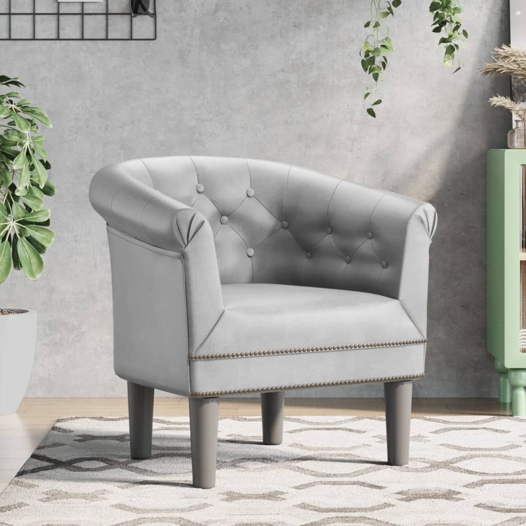vidaXL Clubsessel Silbern Kunstleder