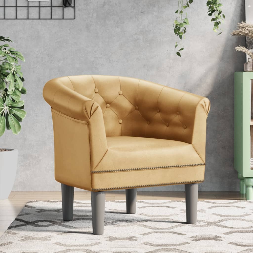 vidaXL Clubsessel Gold Kunstleder