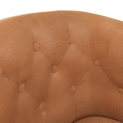 vidaXL Clubsessel mit Fußhocker Braun Kunstleder