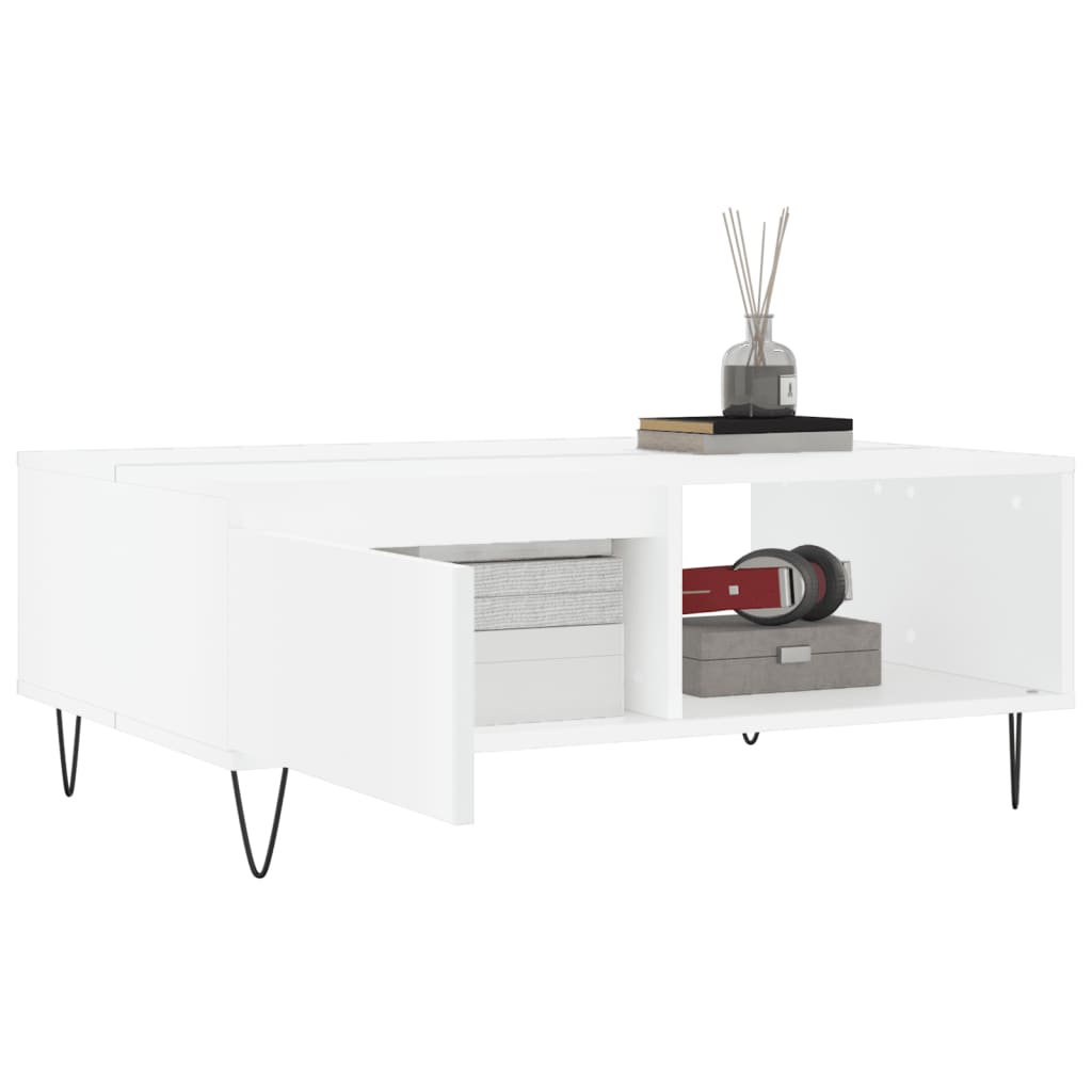 vidaXL Table basse blanc 90x60x35 cm Aggloméré