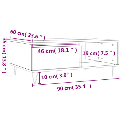 vidaXL Couchtisch Räuchereiche 90x60x35 cm Holzwerkstoff