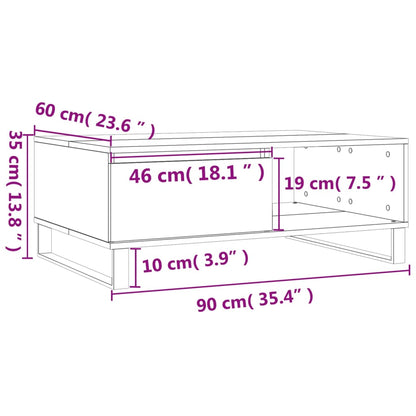 vidaXL Table basse chêne sonoma 90x60x35 cm en bois d'ingénierie