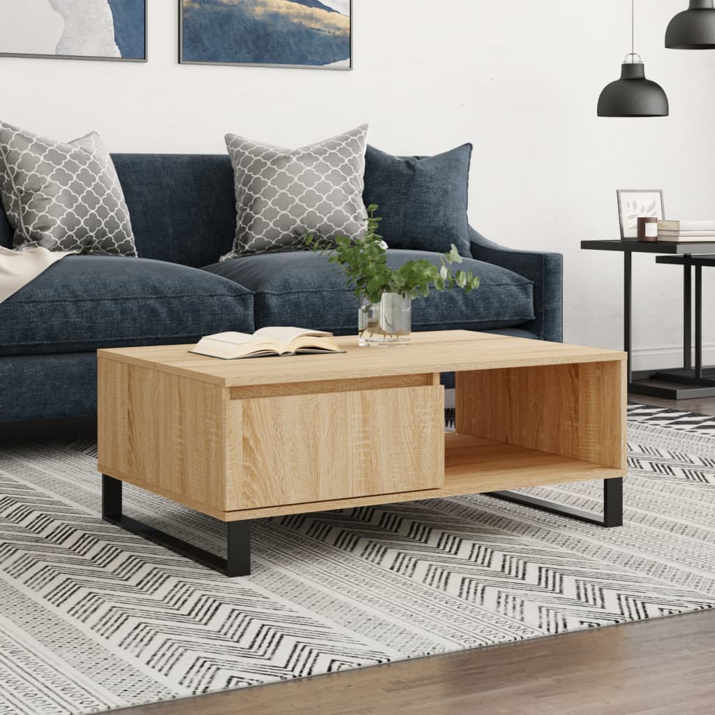 vidaXL Table basse chêne sonoma 90x60x35 cm en bois d'ingénierie