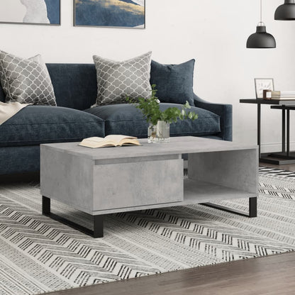 vidaXL Table basse gris béton 90x60x35 cm Aggloméré