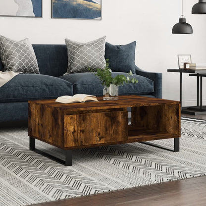 vidaXL Table basse chêne fumé 90x60x35 cm bois d'ingénierie