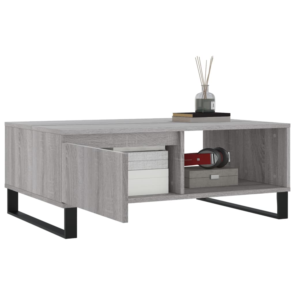 vidaXL Table basse gris Sonoma 90x60x35 cm en bois d'ingénierie