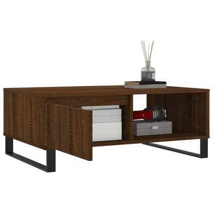 vidaXL Table basse marron aspect chêne 90x60x35 cm Bois d'ingénierie