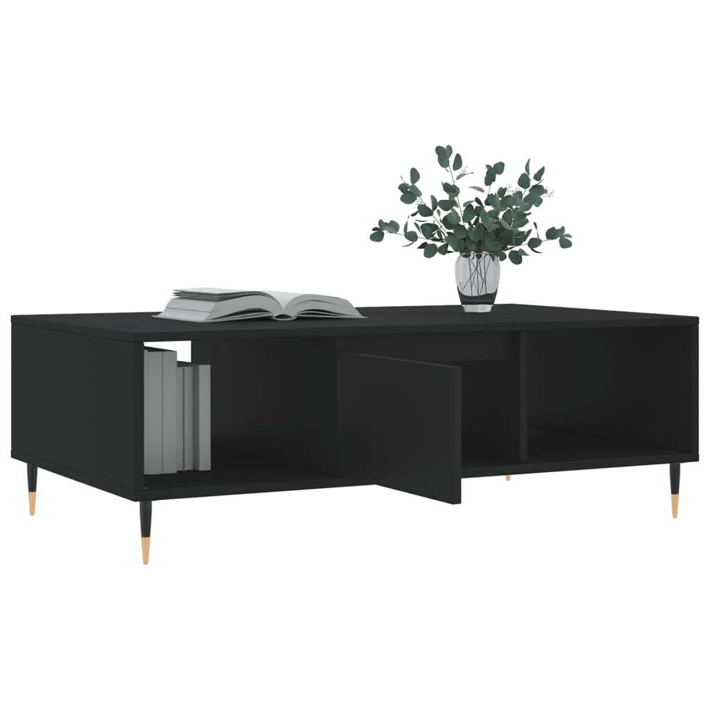 vidaXL Table basse noire 104x60x35 cm Aggloméré