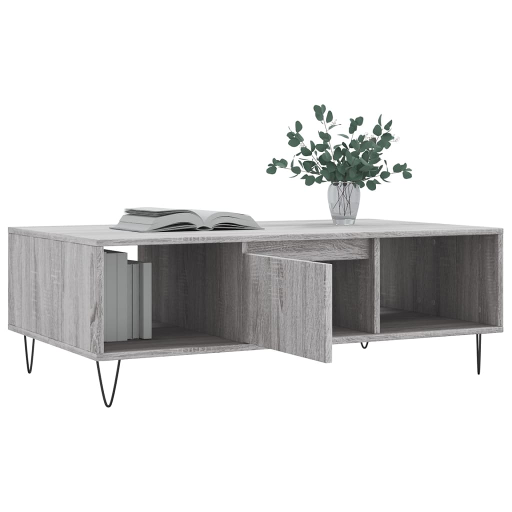 vidaXL Table basse gris Sonoma 104x60x35 cm Aggloméré