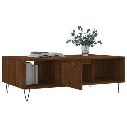 vidaXL Table basse brun aspect chêne 104x60x35 cm, bois d'ingénierie
