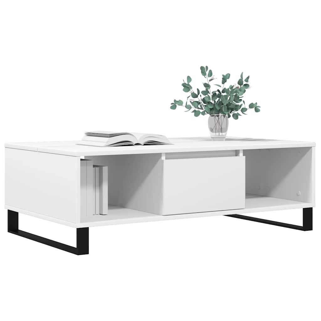 vidaXL Table basse blanc 104x60x35 cm Bois d'ingénierie