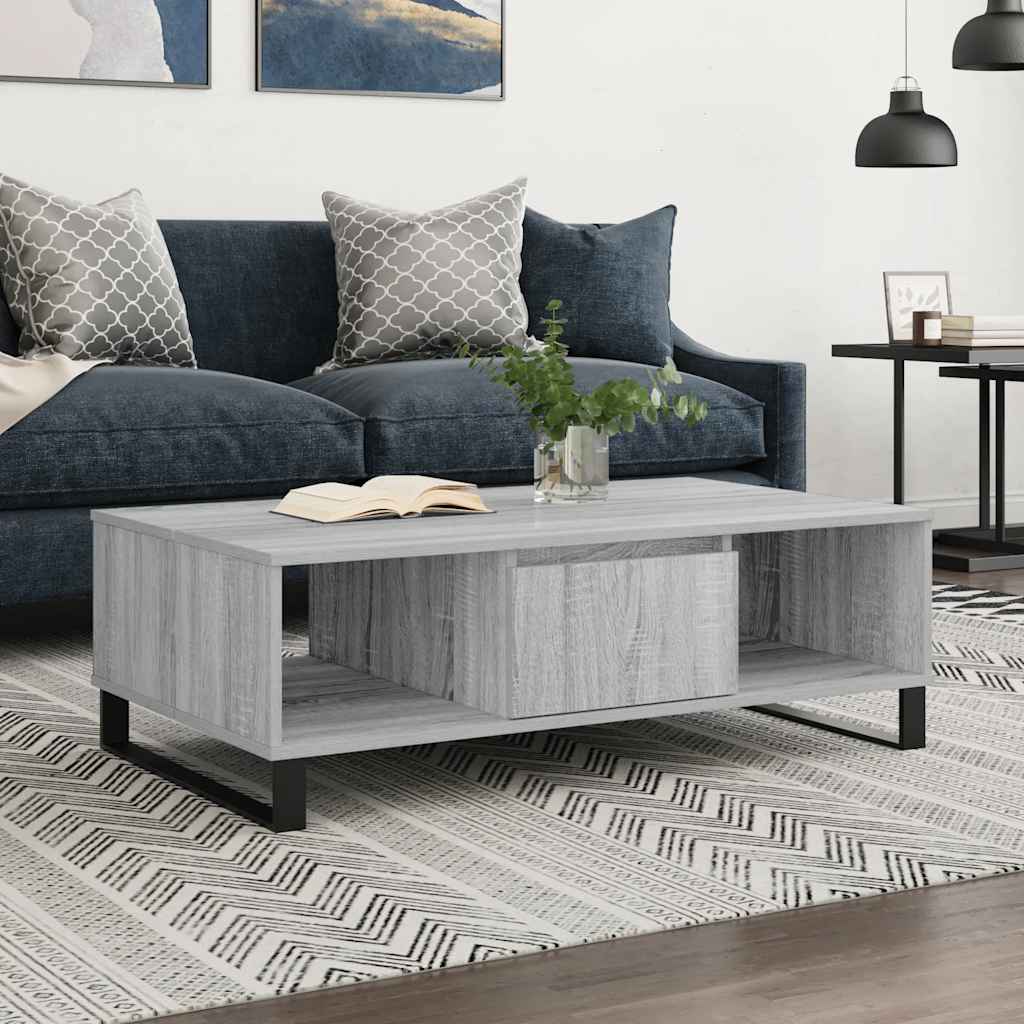 vidaXL Table basse gris Sonoma 104x60x35 cm Aggloméré