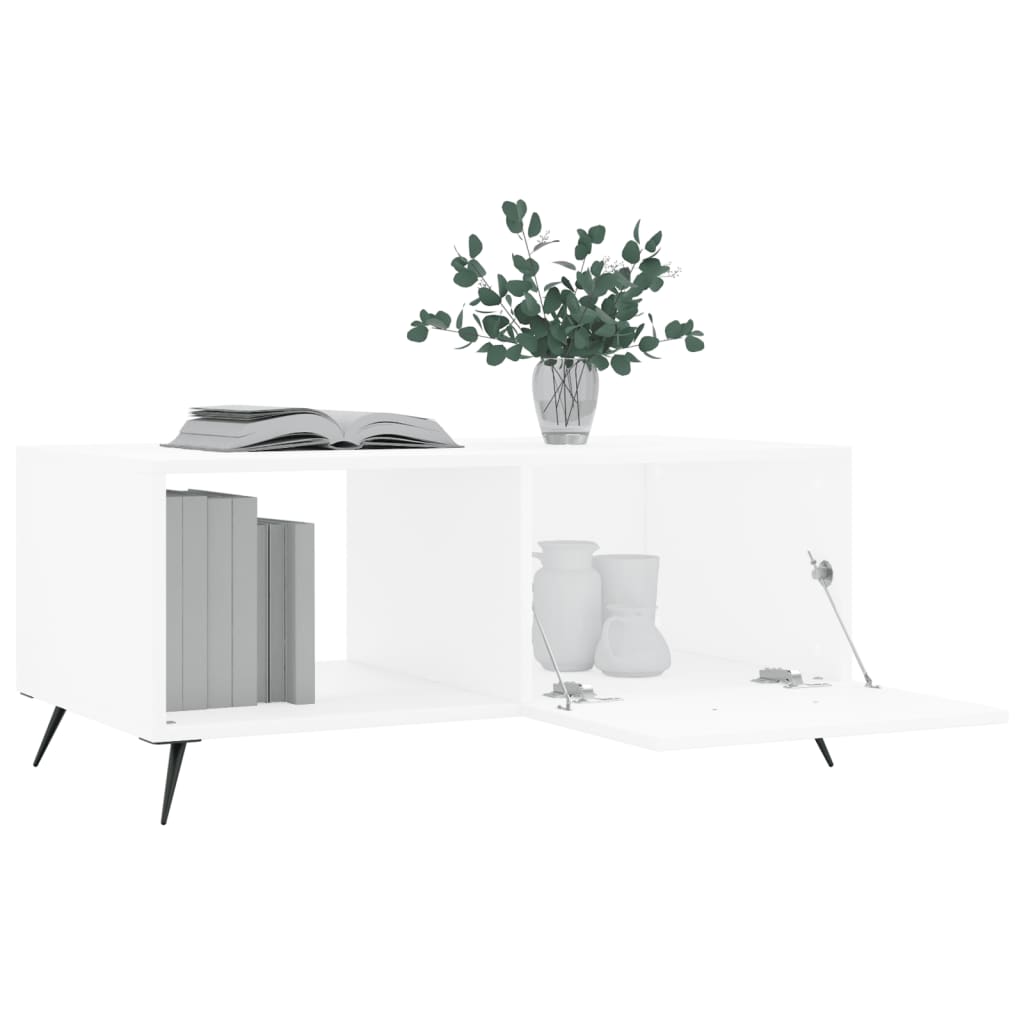 vidaXL Table basse Blanc 90x50x40 cm Bois d'ingénierie