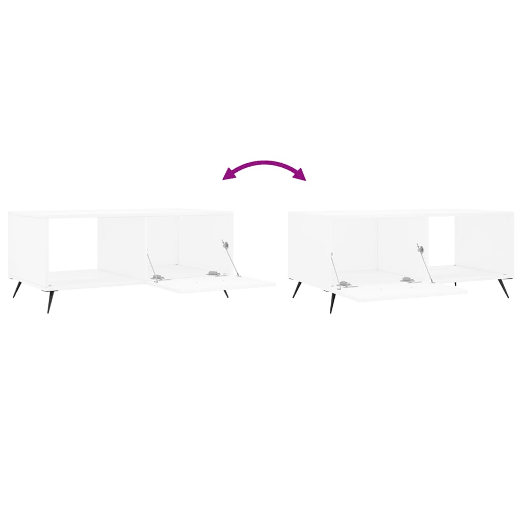 vidaXL Table basse Blanc 90x50x40 cm Bois d'ingénierie