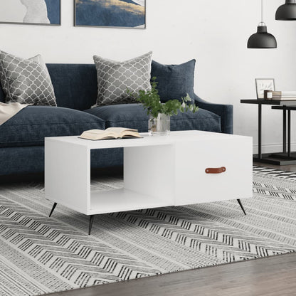 vidaXL Table basse Blanc 90x50x40 cm Bois d'ingénierie