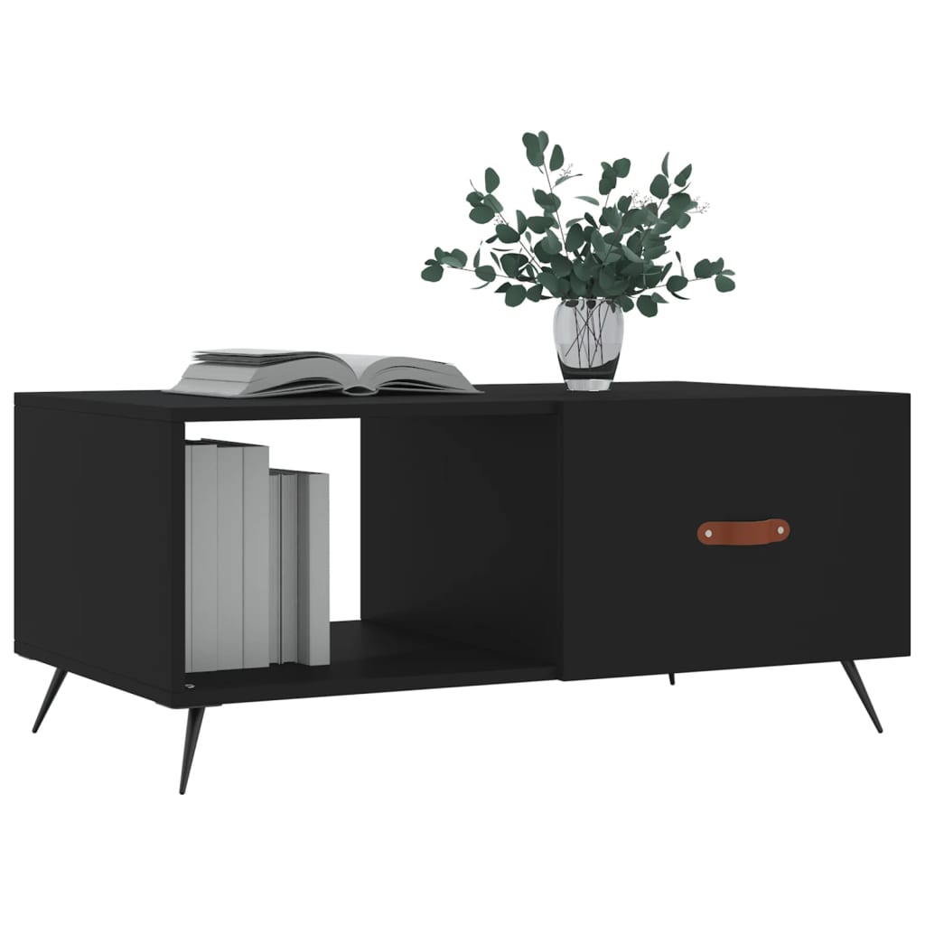 vidaXL Table basse noire 90x50x40 cm Bois d'ingénierie