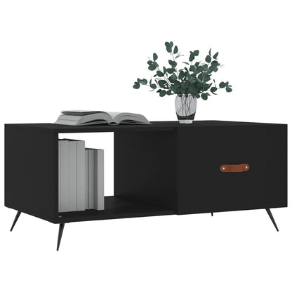 vidaXL Table basse noire 90x50x40 cm Bois d'ingénierie