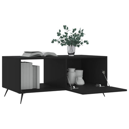 vidaXL Table basse noire 90x50x40 cm Bois d'ingénierie