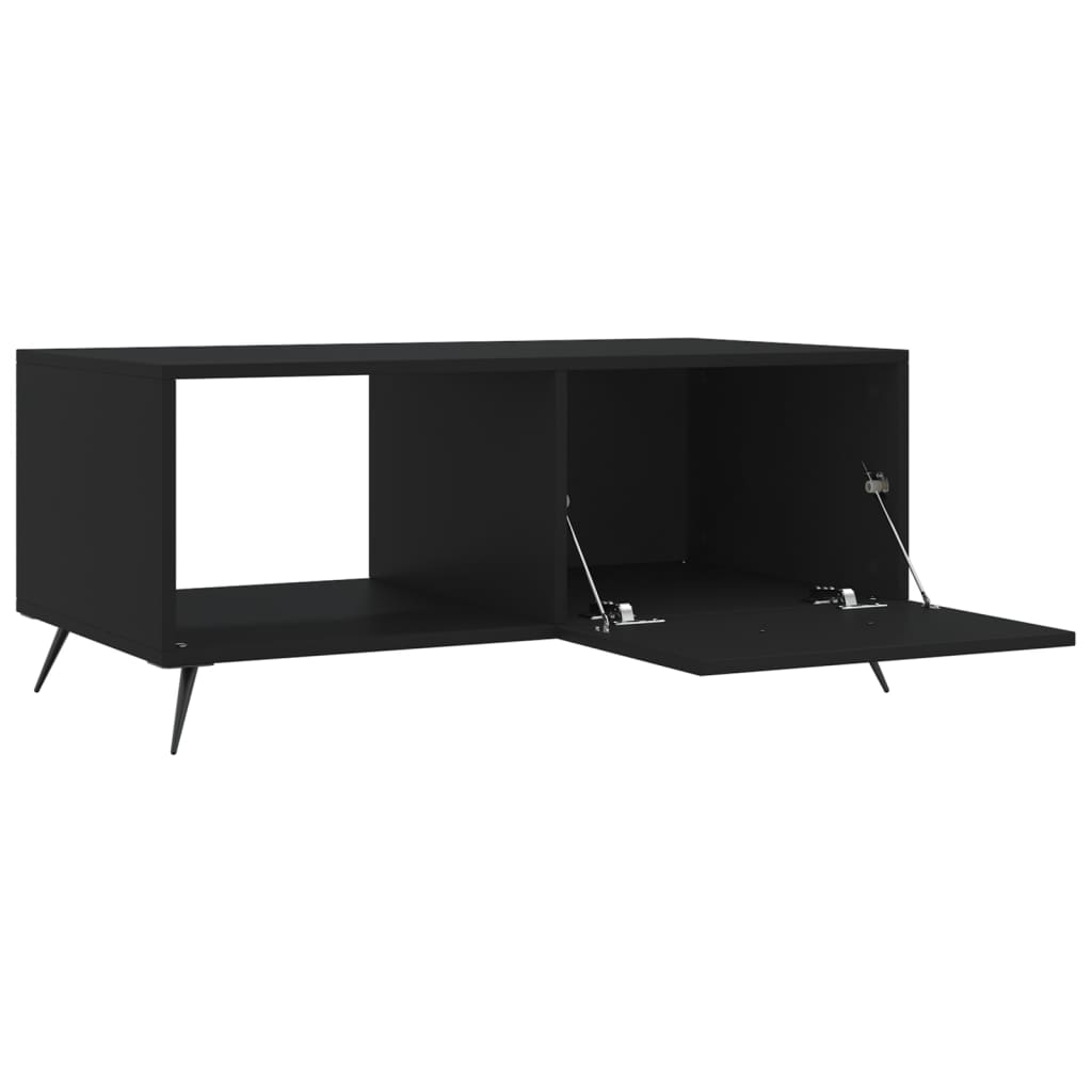 vidaXL Table basse noire 90x50x40 cm Bois d'ingénierie