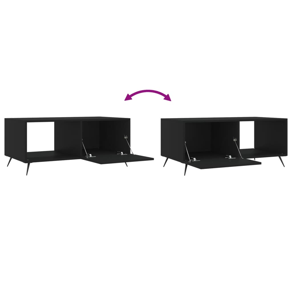 vidaXL Table basse noire 90x50x40 cm Bois d'ingénierie
