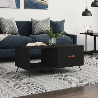 vidaXL Table basse noire 90x50x40 cm Bois d'ingénierie