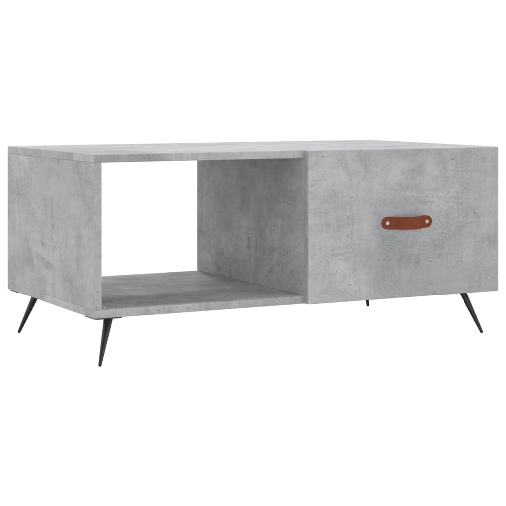 vidaXL Table basse gris béton 90x50x40 cm aggloméré