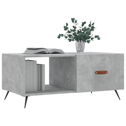 vidaXL Table basse gris béton 90x50x40 cm aggloméré