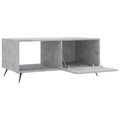 vidaXL Table basse gris béton 90x50x40 cm aggloméré