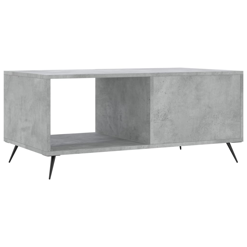 vidaXL Table basse gris béton 90x50x40 cm aggloméré
