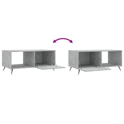 vidaXL Table basse gris béton 90x50x40 cm aggloméré