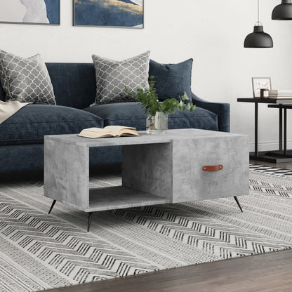 vidaXL Table basse gris béton 90x50x40 cm aggloméré