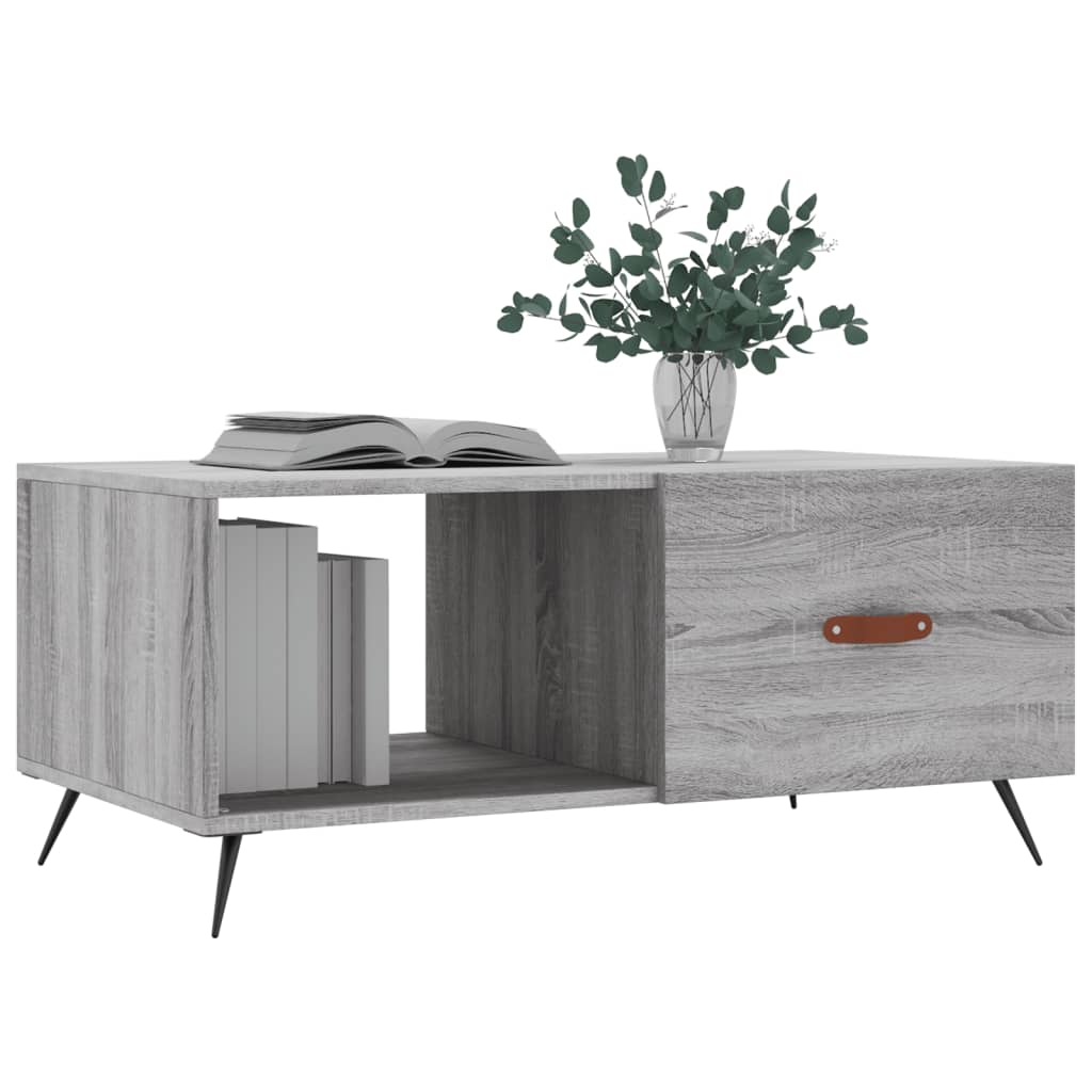 vidaXL Table basse gris Sonoma 90x50x40 cm aggloméré