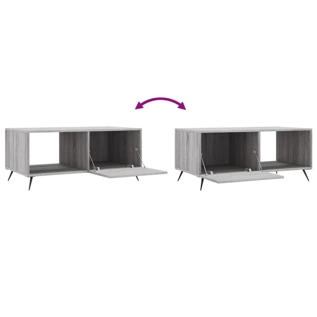 vidaXL Table basse gris Sonoma 90x50x40 cm aggloméré