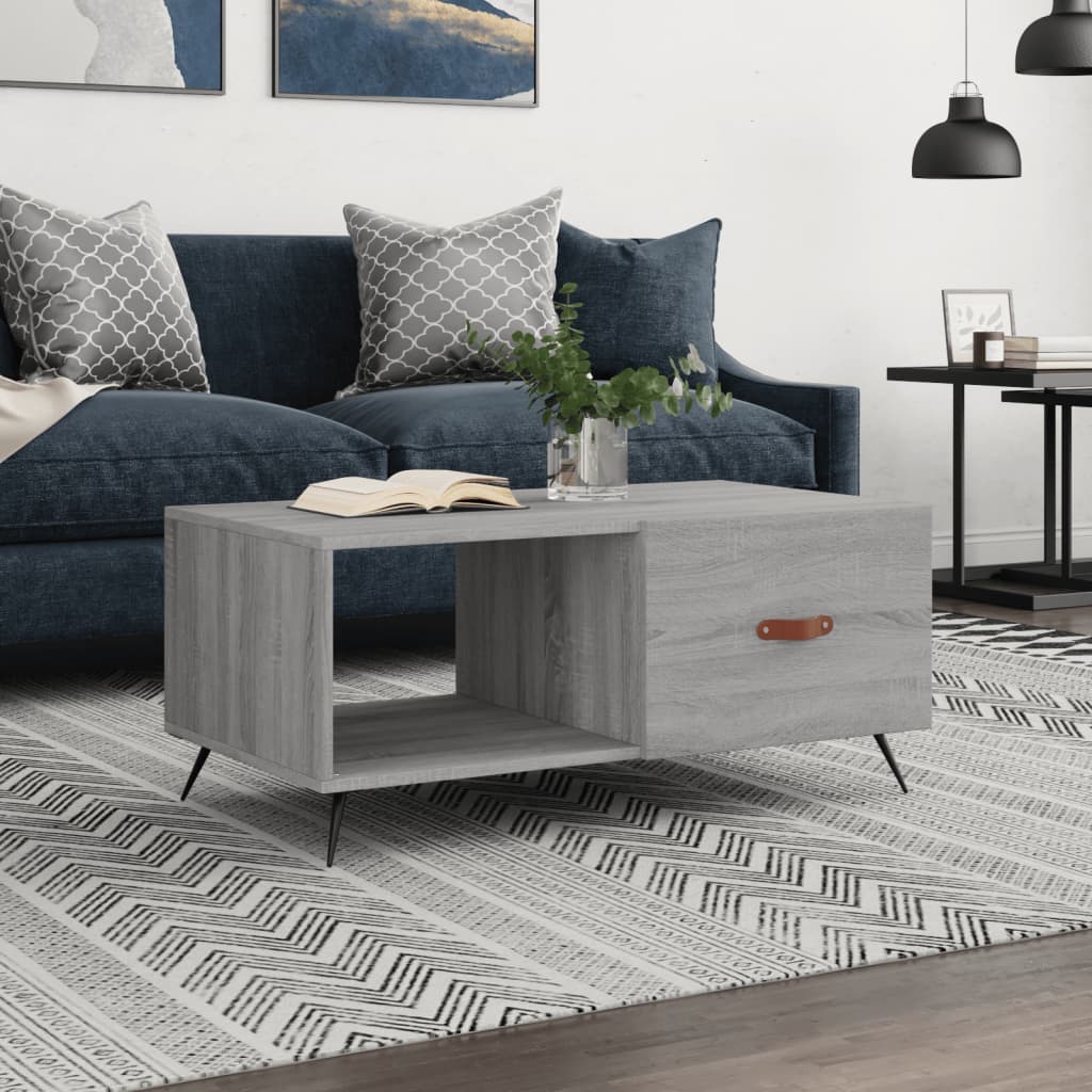 vidaXL Table basse gris Sonoma 90x50x40 cm aggloméré